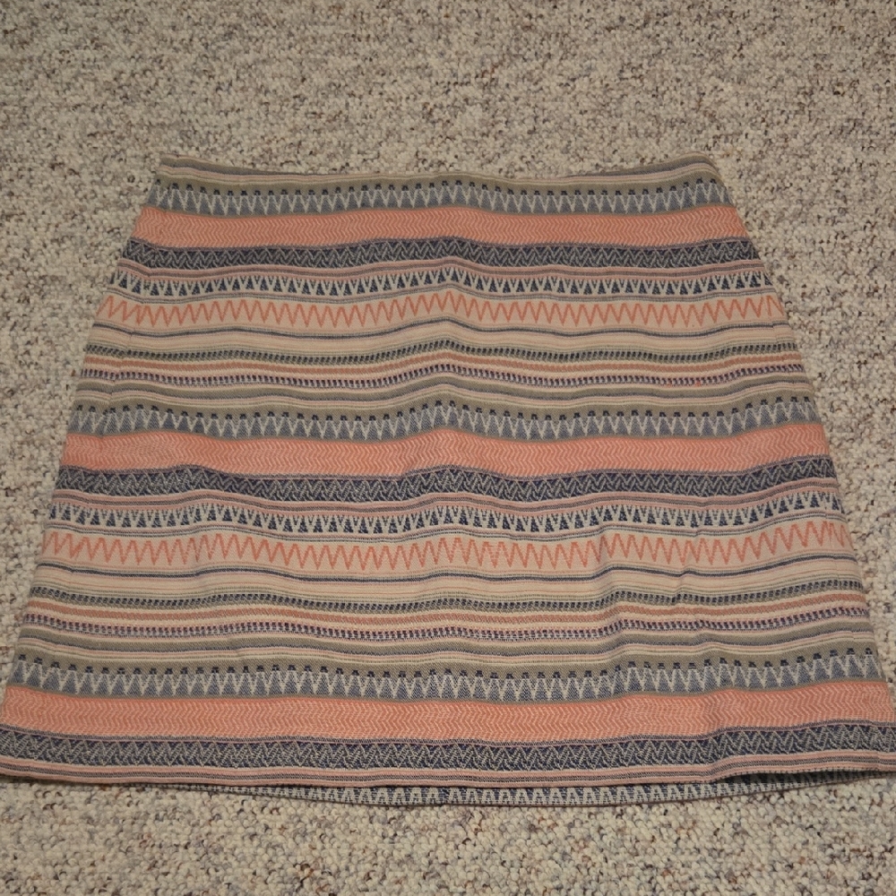 LOFT A-Line Skirt - Pink, Tan, Gray
